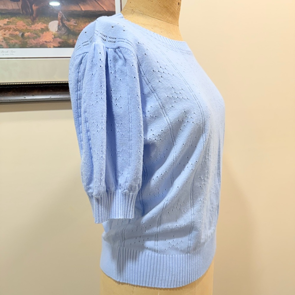 Grace Karin Light Blue Short Sleeve Sweater